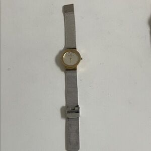 Skagen Two-Tone Gold Case Silver Mesh Strap Women's Watch